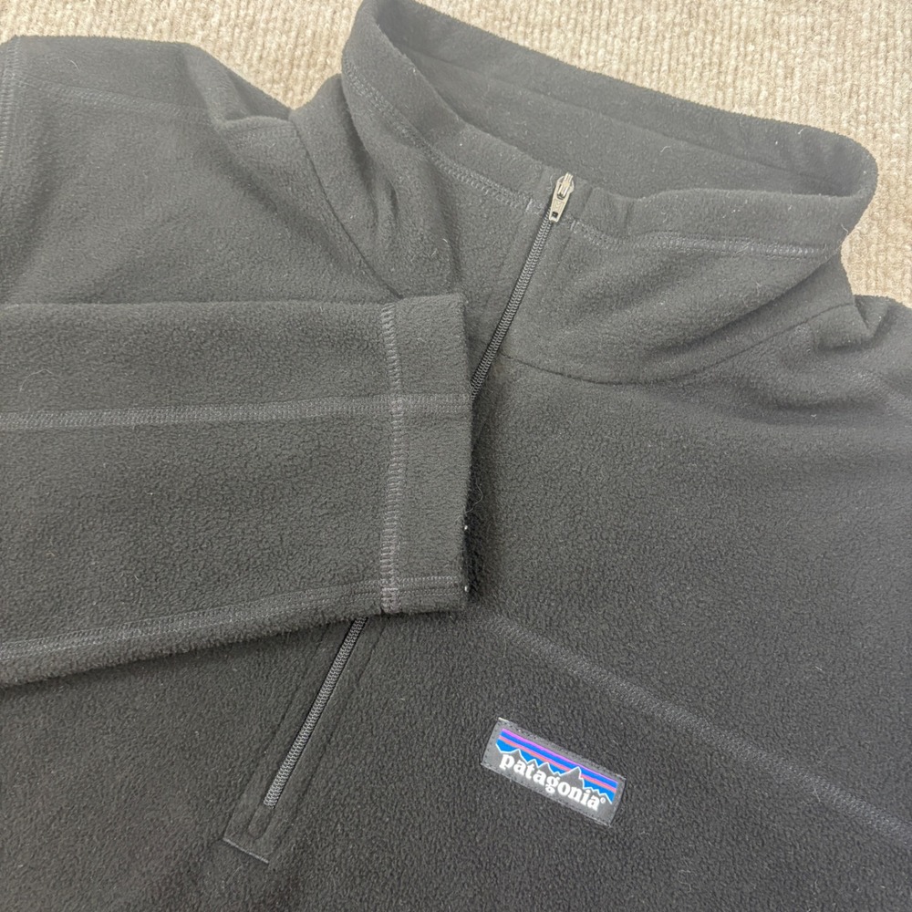 Patagonia Mens Micro D Quarter-Zip Fleece Pullover Black Large 26176